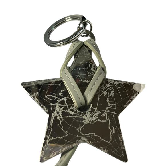 Christian Dior Star Key Chain Ring Charm Leather Silver 2024 Platinum Member - Picture 2 of 3